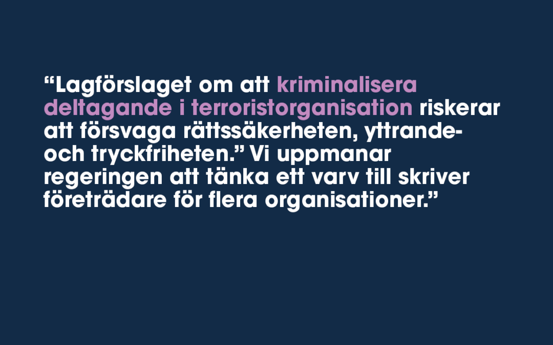 Debattartikel i SvD: ”Lagförslaget är djupt problematiskt”