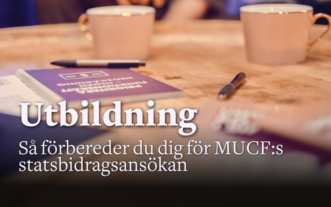 Utbildning: Så förbereder du dig för MUCF:s statsbidragsansökan